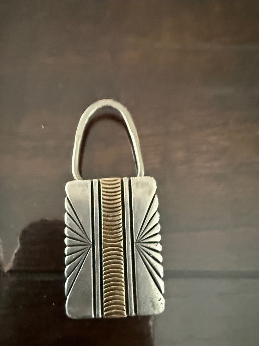 Sterling Silver and Gold Metal Decorative Key Holder. Notes 14k sterling see pic